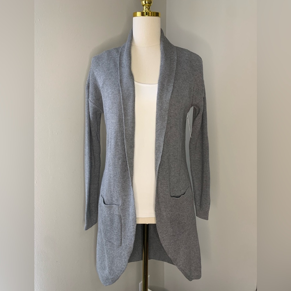 New Grey BP Nordstrom Ribbed Knitted Sweater Cardigan